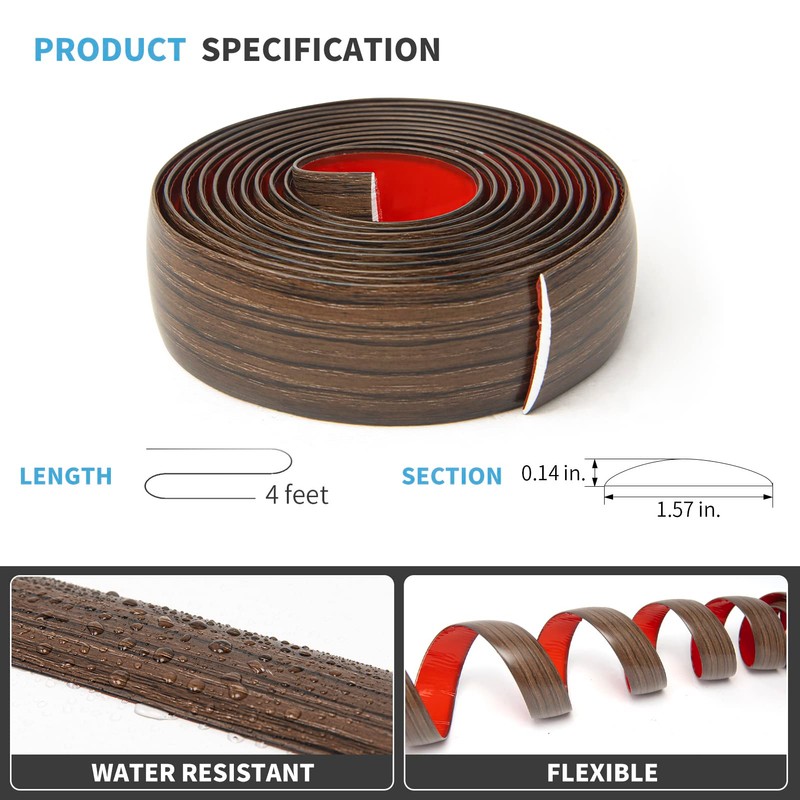 Art3d 4 FT Self Adhesive Vinyl Floor Transition Strip, Laminate