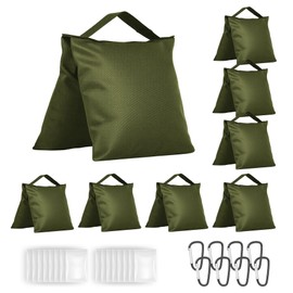 Evekea 8 Packs Sandbags Weight Bags for Photo Studio, Heavy Duty Saddlebag for Canopy, Umbrella Base, Backdrop Stand, Photo Tripod, Picnic Table,Fishing Chair(Green)