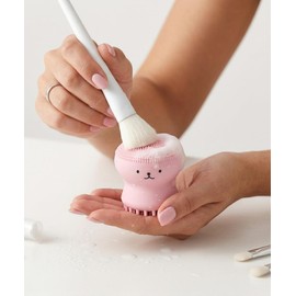 Limpiador de brochas de maquillaje de silicona, limpieza de cosméticos en forma de pulpo (multicolor)
