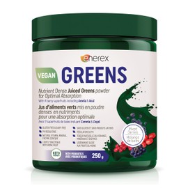 Enerex Greens Mixed Berries - Nutrient Dense Juiced Greens powder for Optimal Absorption, 250 g