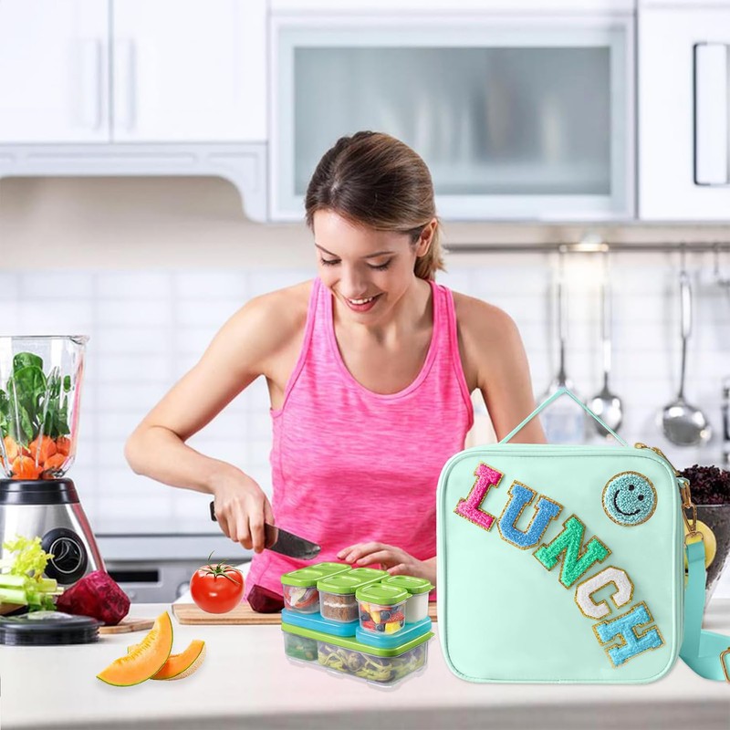 Bolsa De Almuerzo Sonriente,Loncheras Escolares Portátil，adecuado Para Excursiones Escolares, Picnics