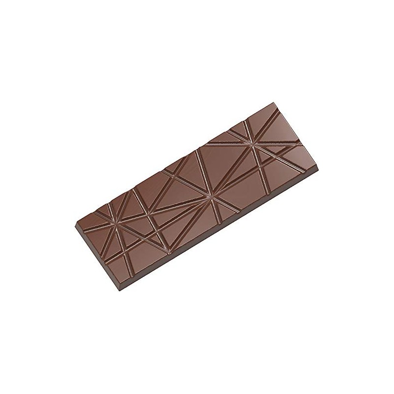 Chocolate World CW2450 Polycarbonate Candy Mold with 4 Striped-Tablet Cavities,