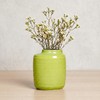 Wancetang Green Ceramic Vase, 7 Inch, Slanted Mouth