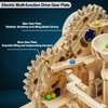 Tucraew Wooden Marble Run Electric Motorized, Electric Model Kit Marble