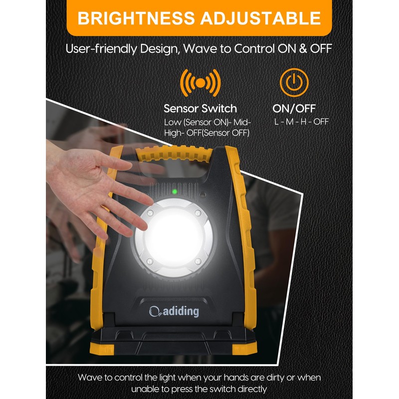 Adiding Rechargeable LED Work Light 4400mAh - Portable Flood Light