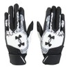UA Clean Up Batting Gloves 6001310 (002), Black, White, Black,