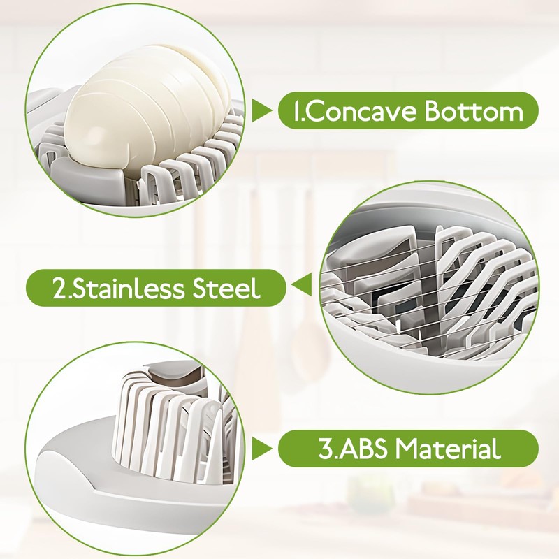 3 in 1 Egg Slicer, Stainless Steel Multipurpose Egg Cutter,