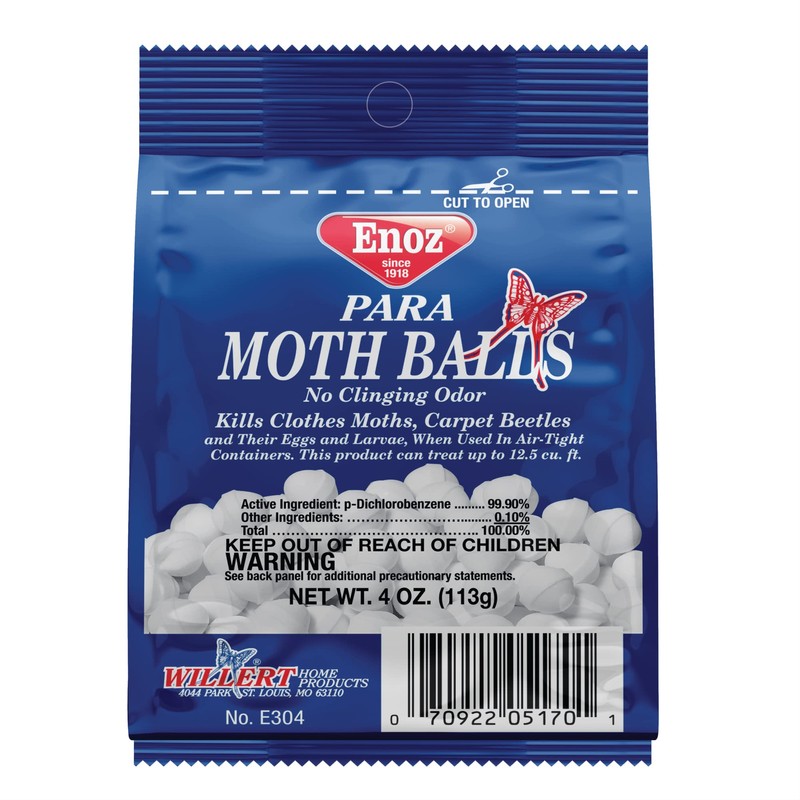 Enoz Para Moth Balls, Kills Clothes Moths and Carpet Beetles,