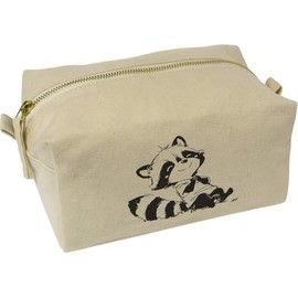 'Cute Sketchy Raccoon Sitting' Canvas Wash Bag/Makeup Case (CS00044009)