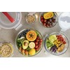 GENICOOK Nesting Glass Salad/Mixing Bowl Set With Lock Down Lids