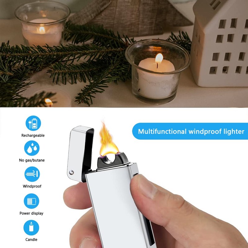 TIKIUKI Electric Rechargeable Flameless Windproof Plasma Lighter - Butane Free