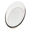Lenox Solitaire White 13" Oval Serving Platter, Ivory and platinum
