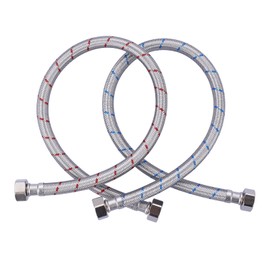 ARCORA 16-Inch Length Faucet Hose Connector Braided Stainless Steel cUPC Supply Lines 1/2-Inch FIP x 1/2-Inch FIP Faucet Hose Replacement 1 Pair