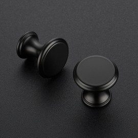 Ravinte 30 Pack Matte Black Kitchen Cabinet Knobs, Solid Black Pulls Zinc Handles Simple Drawer Cabinet Hardware for Cupboard Drawer Knobs