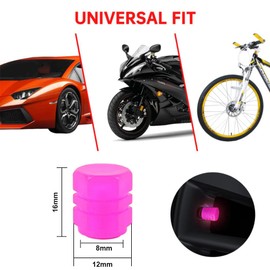 Luminous Car Valve Caps, 8 Pieces, Tyre Valve Caps, Luminous, Universal Fluorescent Car Tyre Valve Caps for Saloons, Cars, Bicycles, Off-Road Vehicles, Motorcycle Decoration