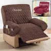 Collections Etc Diamond-Shape Quilted Stretch Recliner Cover with Storage Pockets