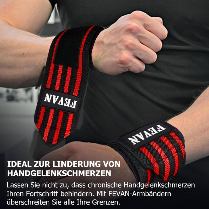 FEVAN Pack of 2 Adjustable Fitness Wristbands - Wrist Tendinitis