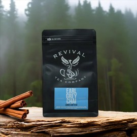 Revival Tea Company Earl Grey Chai Tea - Black Tea Blend with Fresh Spiced Chai and Bergamot Flavor - Loose Leaf 8 Ounces