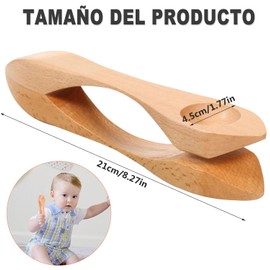 Wzenclave Lnstrumento de Cuchara Instrumento Madera de 8.3 Pulgadas Instrumento Percusión Tradicional Cuchara Instrumento Madera Popular Instrumento Madera Natural Instrumento Tambor de Madera