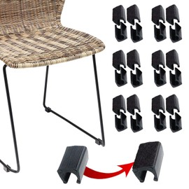 Rectangle Shaped Chair Leg Tips Caps with Felt Pads,Furniture Feet Protectors Slide Smoothly No Scratches No Noise Protect Hardwood Floors, Fit Diameter 14mm Metal Furniture Leg (Black 24 Pack)