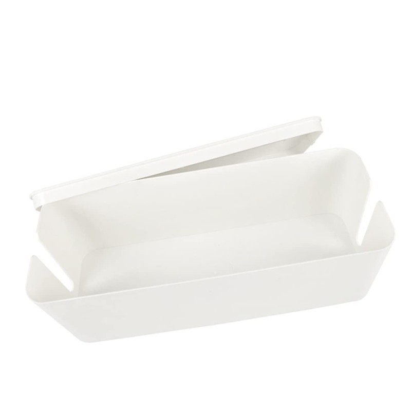 Tofficu Plastic Cable Management Box Small White Organizer for Cables