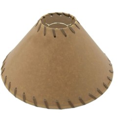 Kraft Parchment Paper Stitched Trim 10 Inch Chimney Style Lamp Shade