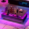 YITAHOME LED Coffee Table with Storage, High Glossy LED Coffee