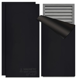 2 PCS Magnetic Vent Covers 5.5"X12" - Strong Magnetic Air Vent Covers for Ceiling/Wall/HVAC, Black Vent Covers for Home & Rv (Fits Steel Vents)