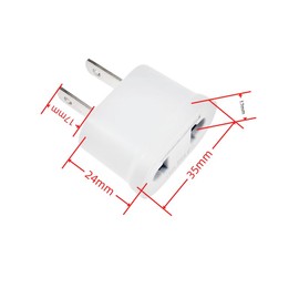 Switian 5 Pieces FR to US Converter EU Plug to US Plug Adapter for French Appliances France Europe USA for Japan Canada Thailand Taiwan/White