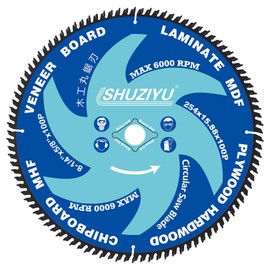 SHUZIYU 10”(254MM)-100T, Arbor 5/8"-Diamond, Smooth Cut Coating. Circular Saw Blade, Table Saw Blade, Miter Saw Blade, for Laminate, Veneer Board, Plywood, Hard Wood, MDF and HDF Cutting
