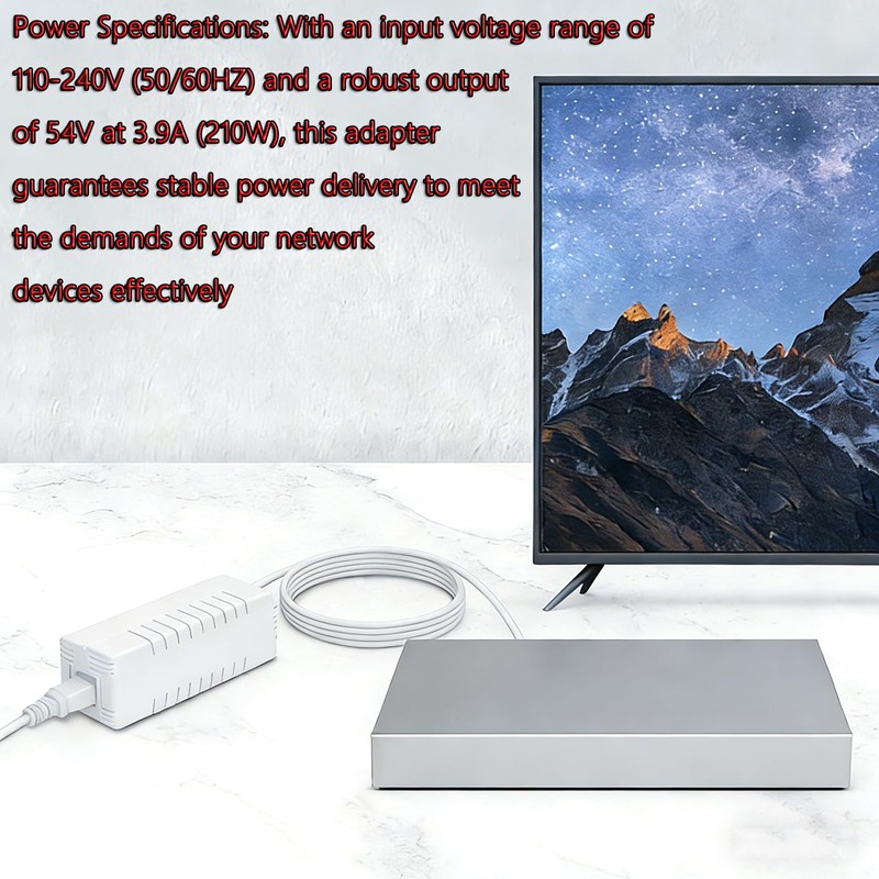 54V 210W Power Adapter（White） 3.9A Output for Ubiquiti UniFi XG