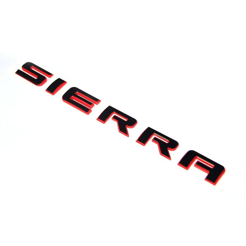 Yoaoo 2Pack OEM Sierra Red Line Emblem 3D Badges Nameplate
