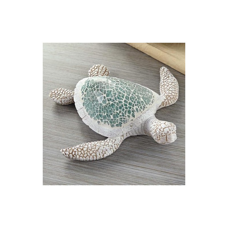 BLACK FOREST DECOR Mosaic Sea Turtle Sculpture