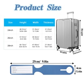 DIYJEP Suitcase Protective Cover, Clear PVC Suitcase Cover with Luggage Tags, Waterproof Dustproof Transparent Suitcase Protective Cover for Rolling Suitcases, Luggage, Business Trip, Daily Use,