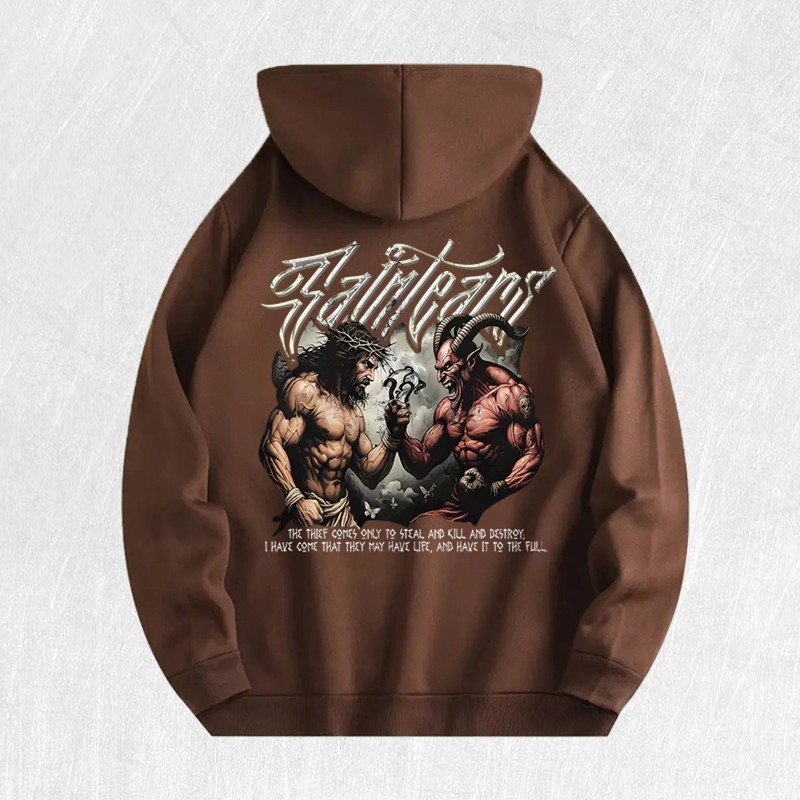 Faith Vs Evil Graphic Hoodie 100% Cotton US Warehouse 6