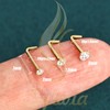 SYLWIA 14K Real Gold Nose Studs, 20g 18g L Shaped