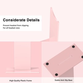 AJIJAR Headphones Stand Pink Universal Gaming Headset Holder with Stable Base for AJIJAR K9 Pink Gaming Headset (Not Included) and All Headphones