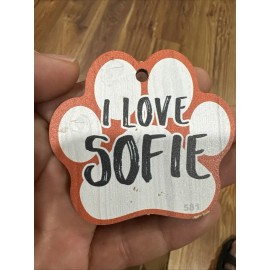 Dog Paw Shaped Magnets: I LOVE MY PET  (I Love SOFIE) Dogs, Gifts, Cars