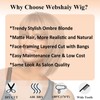 Webshaiy Ready to Go Layered Bob Glueless Wig with Bangs,