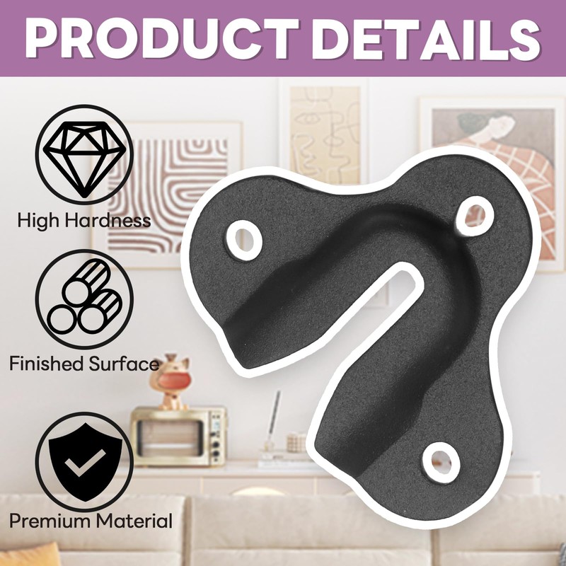 Murtenze 20PCS Matte Black Keyhole Hangers Buckle Type Picture Hanger,