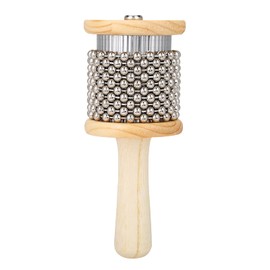 Wooden Cabasa Mini Cabasa Musical Instrument Hand Shaker Percussion Instrument with Metal Beads, Default