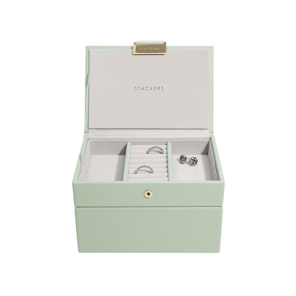 Stackers Sage Green Mini Jewellery Box - Set of 2