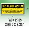 (2pcs) Alarm System Stickers This Vehicle is Equipped with A
