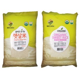 McCabe Organic Rice 12 Lbs Bundle (White Rice + Sweet Rice), USDA Certified Organic, CCOF Certified, Product of USA
