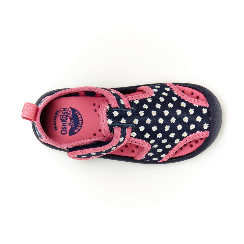 OshKosh B'Gosh Zapato acuático para niñas, azul marino/diseño, 6 X-Wide