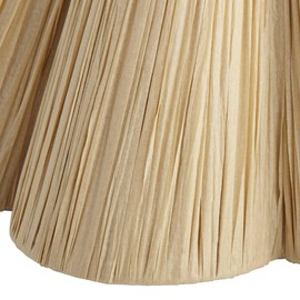 6" Top x 18" Bottom x 10" High x 10" Slant Lamp Shade Replacement Large Tan Wave Empire Farmhouse Tropical Modern Lafite Paper Textured Spider Harp Finial - Springcrest