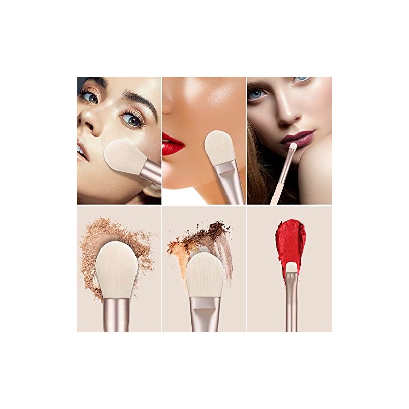 Brochas para Maquillaje, Set de Brochas para Maquillaje, 8pcs (Beige)