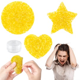 GerdfeiTawtab Gold Skin Picking Fidget Toys - 4Pcs Star Circle Heart Silicone Skin Picking Pads with Plastic Transparent Box, Anxiety Stress Reliever Fidget Toys for Adults Teens