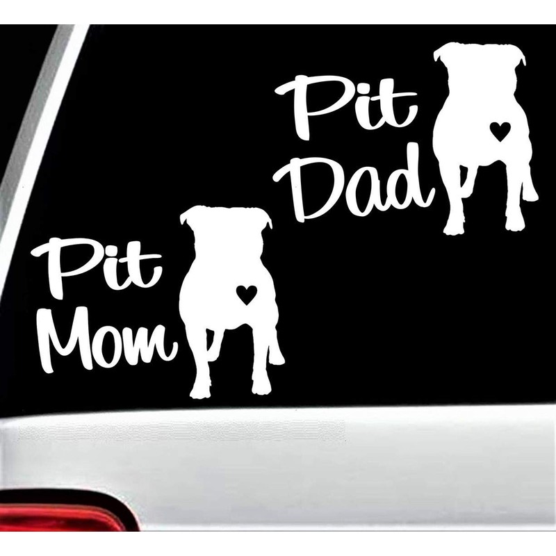 Pit Mom and Pit Dad Pit Bull Decal Sticker for