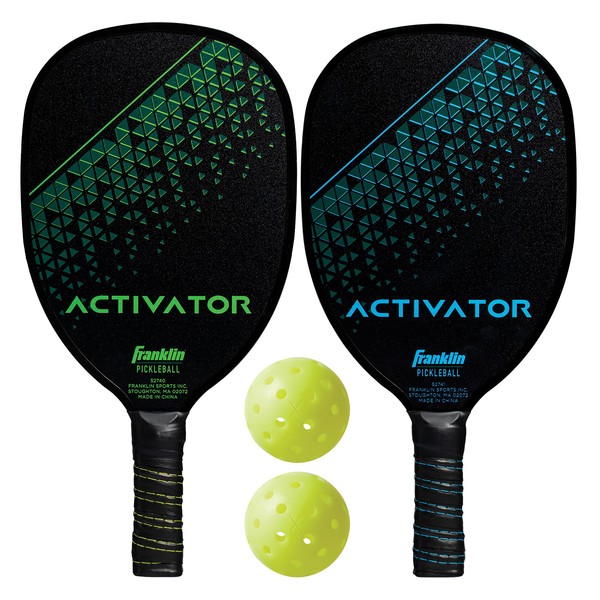 Franklin Sports Pickleball Paddle and Ball Set -Wooden Rackets + Pickleballs - 2 Players - Activator - USA Pickleball (USAPA) Approved (One Size)